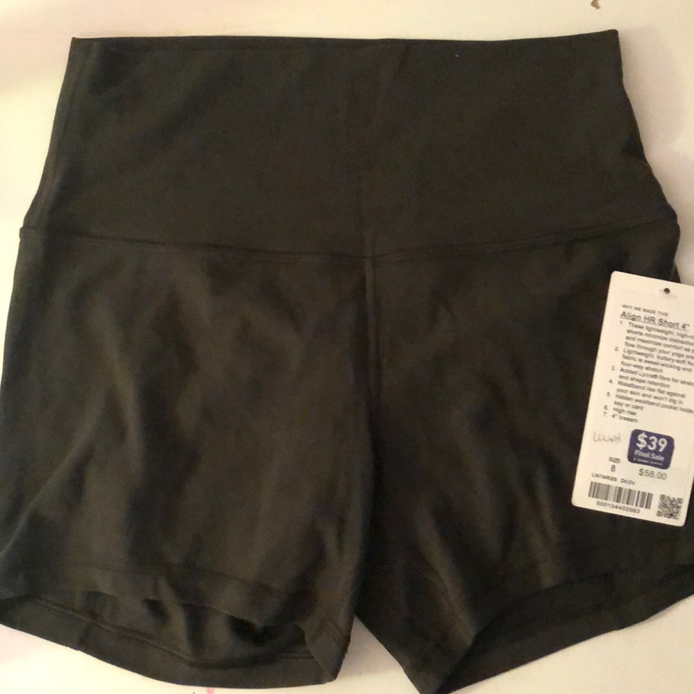 Olive green lulu lemon shorts